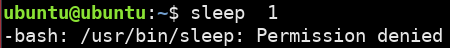 Sleep 1 permission denied
